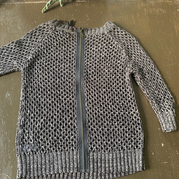 Willi smith zip back cotton weave sweater. . Never worn. Dark geay - Picture 1 of 4